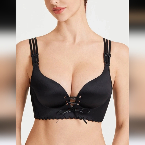 Aivtalk~Black Push Up Bra Removable Straps NWT - Picture 1 of 16